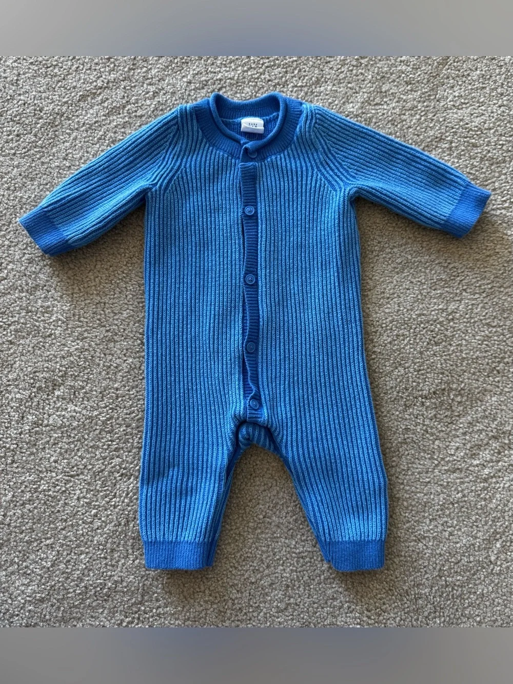 Baby Gap Blue Ribbed Cotton Knit Baby One-Piece - Classic Comfort